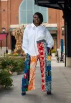 Tokeh Patchwork Wide Leg Cargo Pant