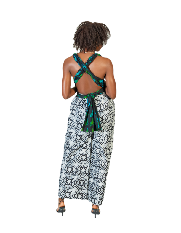 Krio African Print Jumpsuit — Stretch Travel Style — side view (2 of 4) | Ro2k Collection